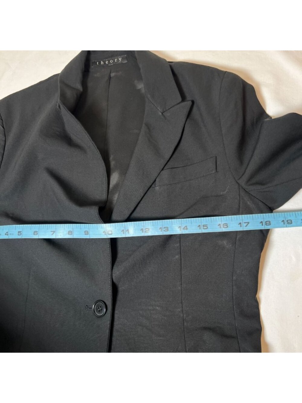 Theory Wool Stretch Blazer Single Button Black Fitted Structured Jacket Size 6 - Picture 3 of 12